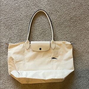 Longchamp White L Tote Bag